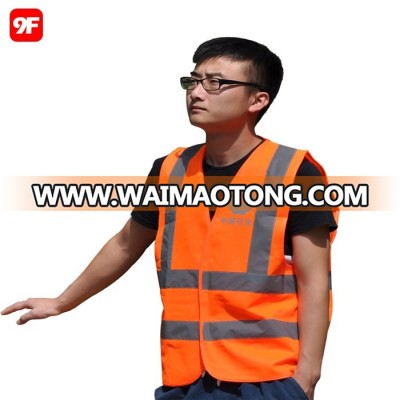 Hot sell orange visibility reflective security jacket safety vests