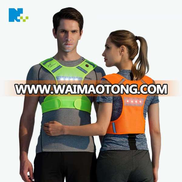 Fluorescent Mesh Cycling Safety LED Flashing Lighted Reflective Running Vest